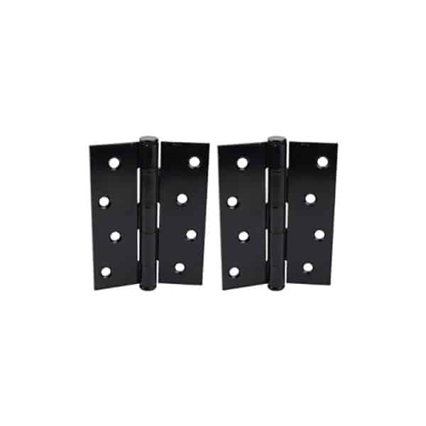 BUTT HINGE - 100x75mm - Zinc Plated Steel - Powder Coated BLACK (Not Pool Compliant)