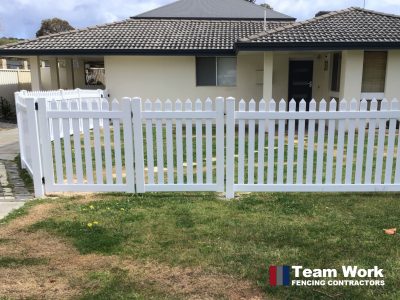White DIY Picket PVC Fence Perth