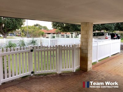 New English Flat PVC Picket Fencing Bedford WA