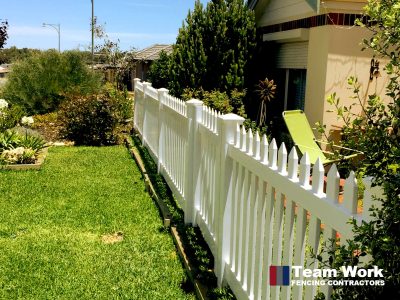 White PVC Faux Wood Fencing Perth WA